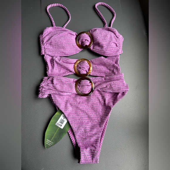 FARM RIO Purple Textured One Piece - Picture 6 of 16